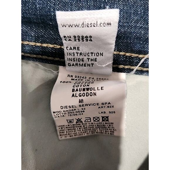 Diesel Only the Brave Jeans Women’s Blue Size 27 Made In Italy 100% Cotton - Picture 4 of 8